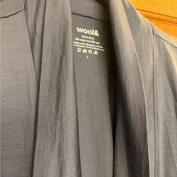 wool& Landmark Odyssey Gray Open Front Cardigan, large - Picture 3 of 4